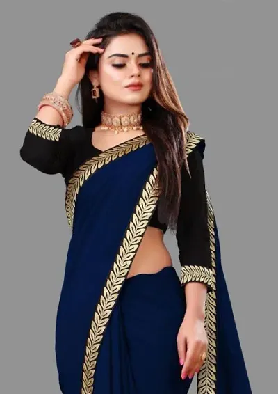 New In Net Saree with Blouse piece 