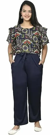 Girls Cotton Blend Top And Trouser-thumb0