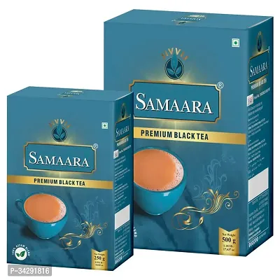 Samaara Black Tea 250gm  500gm Box Pack of 2 Assam Tea Ctc Tea Chai Patti Leaf Tea Kadak Tea Strong Regular Tea Powder 750gm Kadak-thumb0