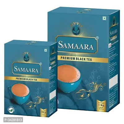 Samaara Black Tea 500gm  1kg Box Pack of 2 Assam Tea Ctc Tea Chai Patti Leaf Tea Kadak Tea Strong Regular Tea Powder 1.5kg Kadak-thumb0