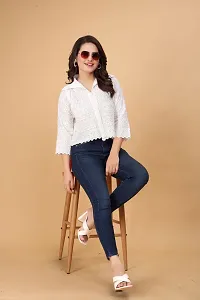 Stylish Cotton Chikankari Shirt For Women-thumb1