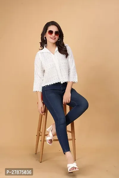 Stylish Cotton Chikankari Shirt For Women-thumb2