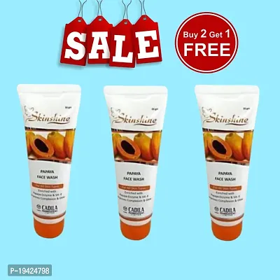 Sharnaam Skin Shine Papaya Facewash, Skinshine Papaya 100% Soap Free Cleanser Face Wash (Pack Of 2)