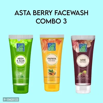 Asta Berry Neem Papaya  Wine Face Wash (Combo pack of 3 60ml each)
