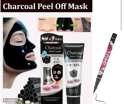 Professional Charcoal Face Mask Cream With 36H Eyelier (Pack Of 2)-thumb0