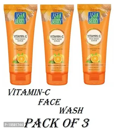 Asta Berry Vitamin-C Face Wash (60ml each), Pack of 3 For Professional use.-thumb0