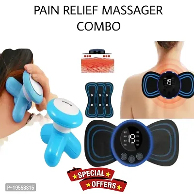 Portable Rechargeable Full Body Massager With Mimo Massager for Pain Relief, butterfly mini massager, ems massager, neck massager for cervical pain, mini massager, For Shoulder,Arms,Legs-thumb0