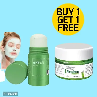 Green Tea Face Mask With Aloederm Face Gel (Pack Of 2)-thumb0