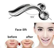 Face Body Roller Massager, 3D Roller Face Massager Y-Shape Face Lift Tool Firming Beauty Massage Body Face Massager (Silver)-thumb1
