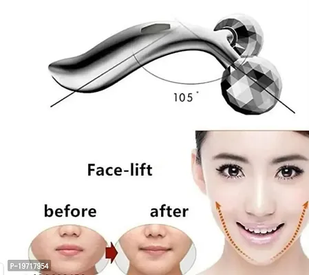 Face Body Roller Massager, 3D Roller Face Massager Y-Shape Face Lift Tool Firming Beauty Massage Body Face Massager (Silver)-thumb2