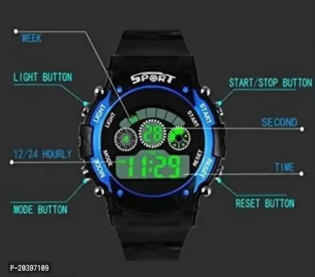 Latest Unisex Black Rubber Digital Watch Kids Sport Watch With Led Band (Pack Of 2)-thumb5