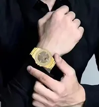 New Golden Stone Studded Sekou Wrist Watch For Men  Women Analog Watches Name: New Golden Stone Studded Sekou Wrist Watch For Men  Women Analog Watches-thumb2
