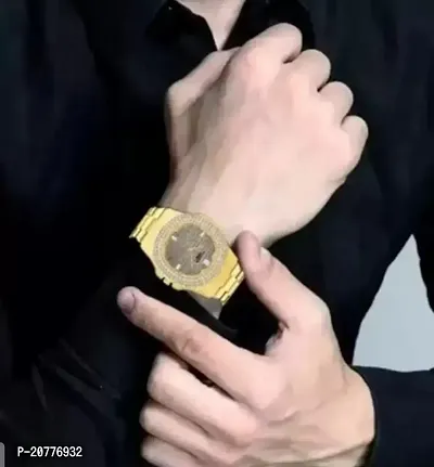New Golden Stone Studded Sekou Wrist Watch For Men  Women Analog Watches Name: New Golden Stone Studded Sekou Wrist Watch For Men  Women Analog Watches-thumb3