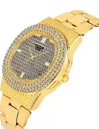 New Golden Stone Studded Sekou Wrist Watch For Men  Women Analog Watches Name: New Golden Stone Studded Sekou Wrist Watch For Men  Women Analog Watches-thumb3