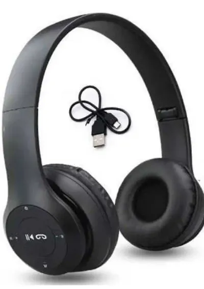Bluetooth Over Ear Foldable Headset with Microphone Stereo Earphones