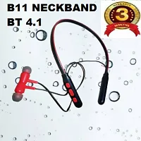 B11 Truly Wireless Bluetooth in Ear Neckband Earphone with Mic Original Best Quality ( Red )-thumb1