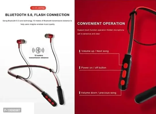 B11 Truly Wireless Bluetooth in Ear Neckband Earphone with Mic Original Best Quality ( Red )-thumb3