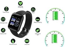 Smart watch ID116 Plus Bluetooth Smart Fitness Band Watch with Heart Rate Activity Tracker Waterproof Body, Step and Calorie Counter, Blood Pressure, Activity Tracker-thumb1