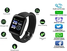 ID116 Plus Smart Bracelet Fitness Tracker Color Screen Smartwatch Heart Rate Blood Pressure Pedometer Sleep Monitor (Black)-thumb4