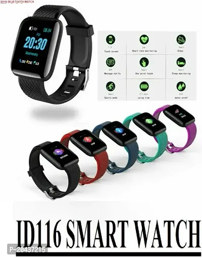 ID-116 SMART FITNESS TRACKER SMART WATCH (Classy Black Strap, Size : M)