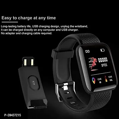 ID-116 SMART FITNESS TRACKER SMART WATCH (Classy Black Strap, Size : M)-thumb3