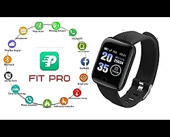 ID-116 SMART FITNESS TRACKER SMART WATCH (Classy Black Strap, Size : M)-thumb3