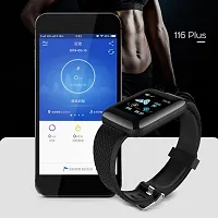 ID116 Smart Watch: Activity Tracker, Heart Rate Sensor, and Sleep Monitor for Boys  Girls - Black-thumb1