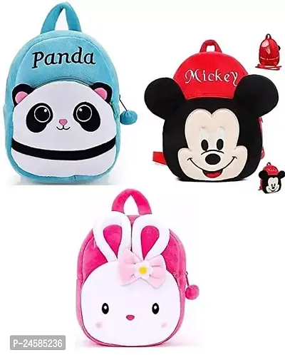 BAG combo pack for 3 Blue Panda Micky Kongi Rabbit Backpack 2 5 Years For Girls Boys-thumb0