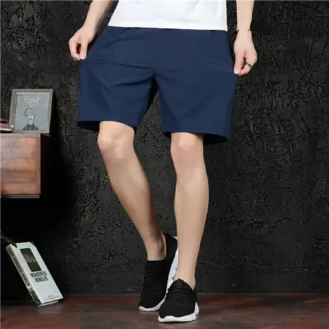 Mens Bottle Solid Knitted Casual Shorts