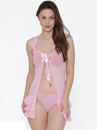 Baby Doll Night Dress (Free Size, Light Pink)-thumb3
