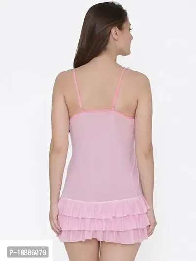 Baby Doll Night Dress (Free Size, Light Pink)-thumb5