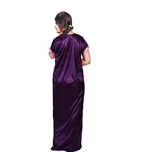 Elegant Satin Embroidered Nighty with Robe for Women-thumb3