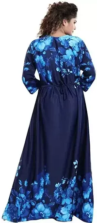 Trendy Satin Printed Women Kaftan Night Dress-thumb2