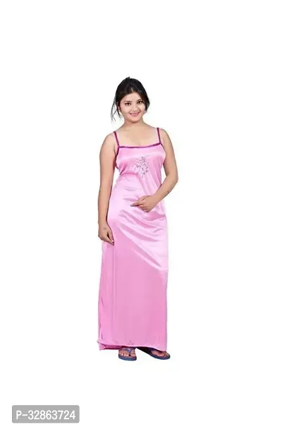 Stylish Satin Printed Nighty with Robe for Women-thumb2