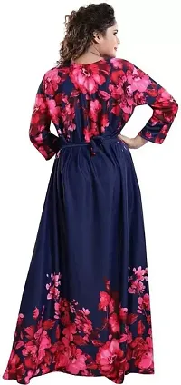 Trendy Satin Printed Women Kaftan Night Dress-thumb1