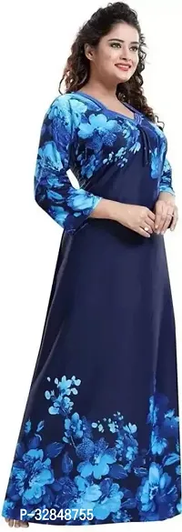 Trendy Satin Printed Women Kaftan Night Dress-thumb2