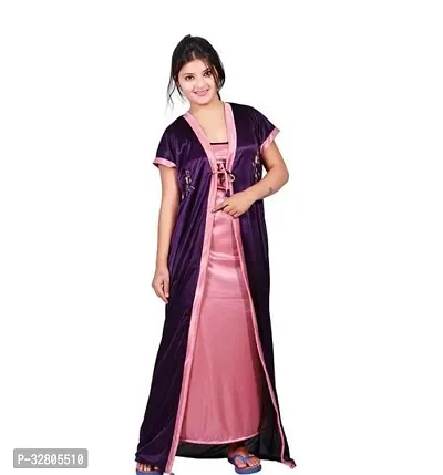 Stylish Satin Nightdress for Women Pack of 2-thumb2