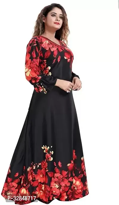 Trendy Satin Printed Women Kaftan Nighty-thumb3