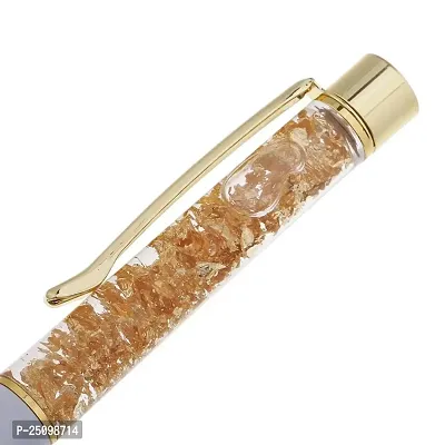 Wmart Ballpoint Pen Rotating Gold foil Into Oil Metal Pen Gift for Friend White-thumb0