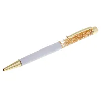 Wmart Ballpoint Pen Rotating Gold foil Into Oil Metal Pen Gift for Friend White-thumb2