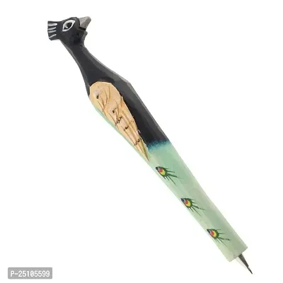Wmart Wooden Hand-Carved Ballpoint Pen Animal Shapes Peacock-thumb0