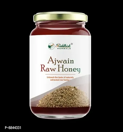 Riddhish HERBALS Ajwain Raw Organic H Honey - Natural Honey Extracted from Ajwain Flowers | 500g | India Organic Certified
