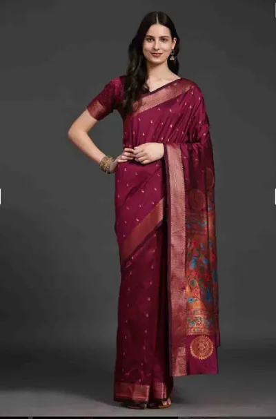 Trending Cotton Silk Saree with Blouse piece 