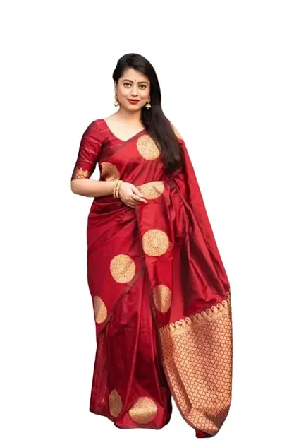 Alluring Silk Blend Saree with Blouse piece 