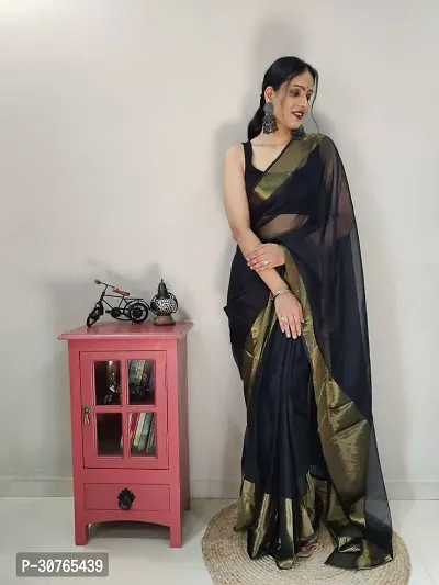 Stylish Georgette Saree with Blouse Piece for Women-thumb0