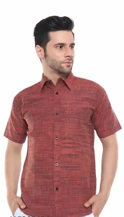 SWADESHI COLLECTION Men's Cotton Half Sleeves Regular Fit Shirt