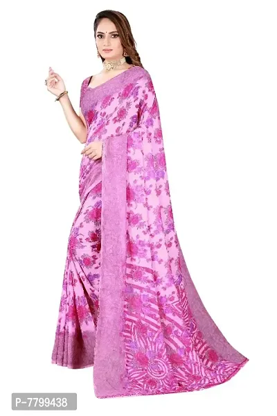 Beautiful Faux Georgette Printed Saree With Blouse Piece For Women-thumb2