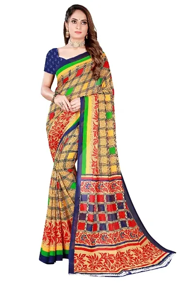 Daily Wear Faux Georgette Printed Sarees with Blouse piece