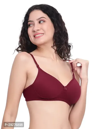 Classic Solid Non Padded  Cotton Blend Bra for Women-thumb0