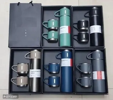 Modern Vacuum Flask Set with 2 Cups-thumb0